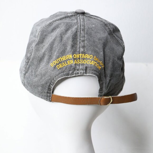 Vintage Ski-Doo Cotton Baseball Cap Hat - Grey & Yellow Adjustable Back Strap - Picture 8 of 12
